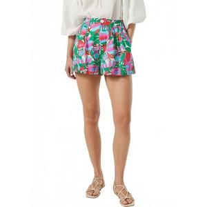 NEW RHODE walker off-seam pocket shorts in white fleur tropicale